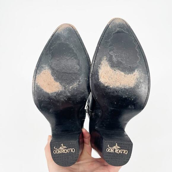 Old Gringo Black Pansy II Floral Embroidered Western Cowgirl Ankle Boot size 6.5 - Picture 9 of 10